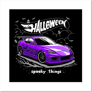 Halloween Mazda RX8 Purple Posters and Art